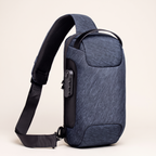 Anti-theft crossbody shoulder bag in blue