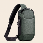 Anti-theft crossbody shoulder bag in army green