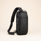 Anti-theft crossbody shoulder bag in black