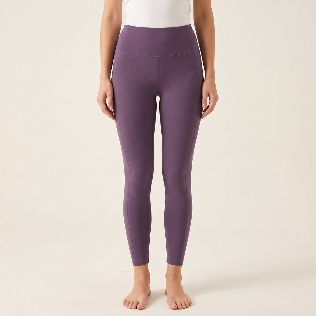 Nylon leggings in deep purple