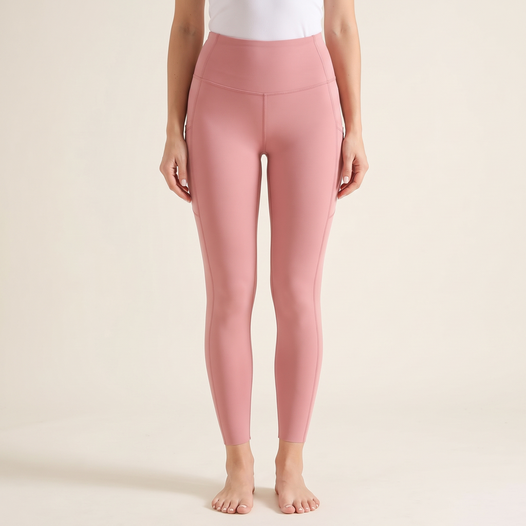 Nylon leggings in pink