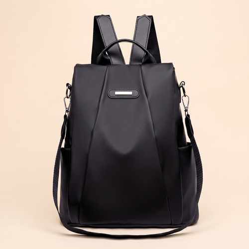 Anti-theft travel backpack in black